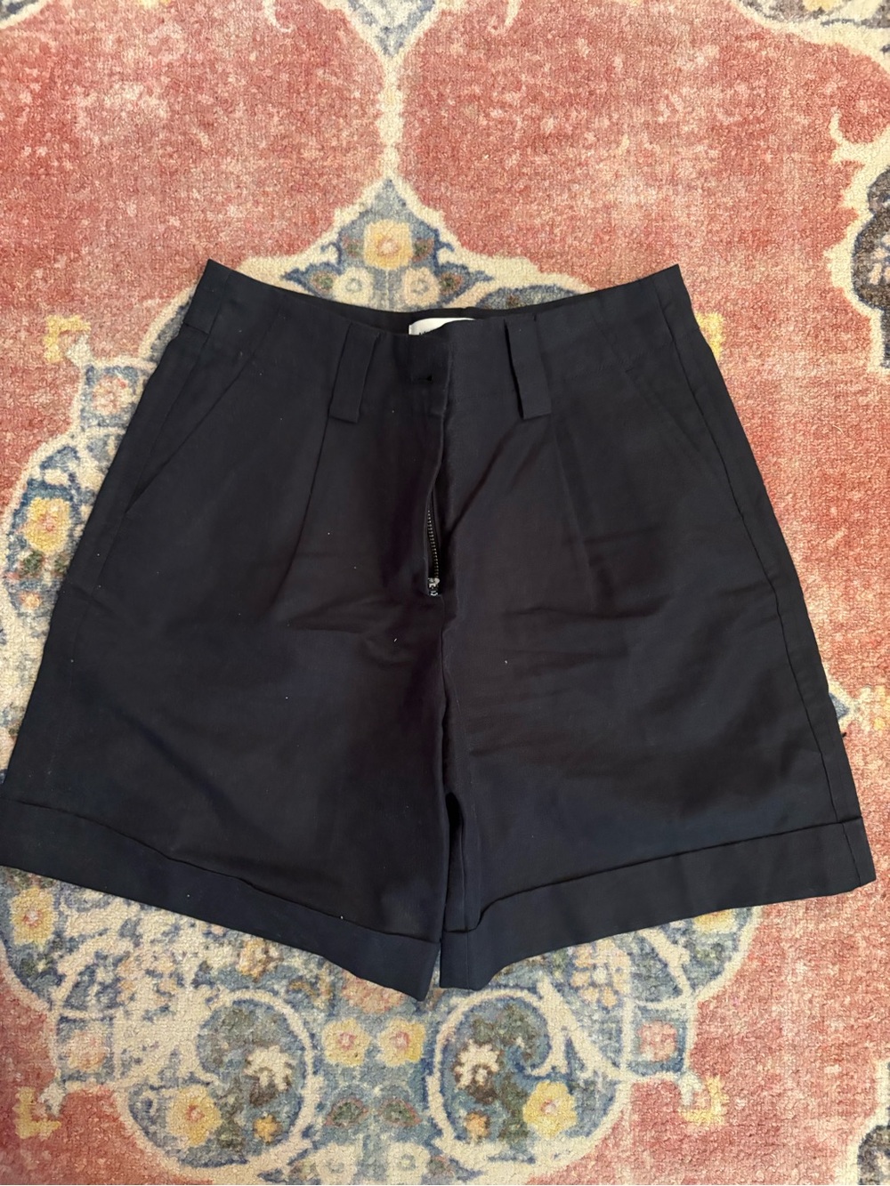 Alex Mill Black Tailored Cotton/Linen Shorts
